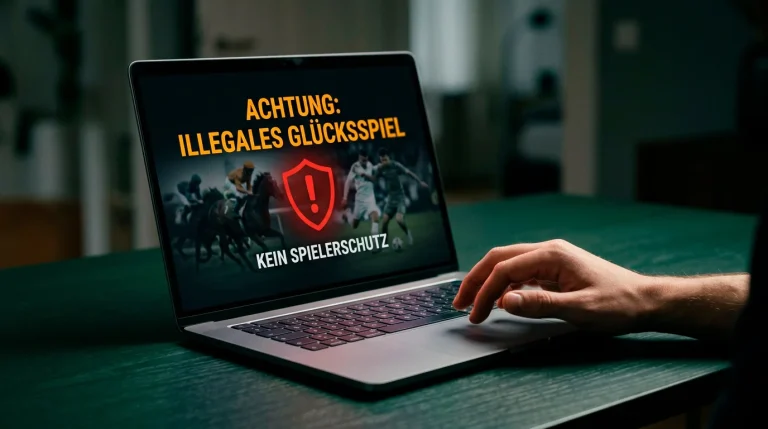 Schwarzmarkt Sportwetten: Warnsymbol für illegale Wettanbieter